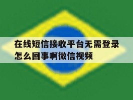在线短信接收平台无需登录怎么回事啊微信视频的简单介绍