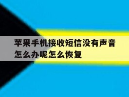 苹果手机接收短信没有声音怎么办呢怎么恢复