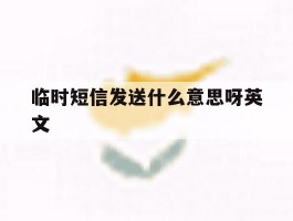 临时短信发送什么意思呀英文