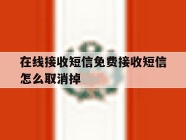 在线接收短信免费接收短信怎么取消掉