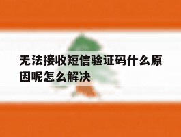 无法接收短信验证码什么原因呢怎么解决
