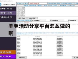 羊毛活动分享平台怎么做的啊